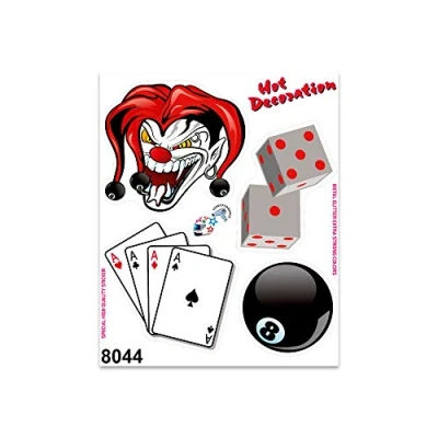 Abbildung von 4R Quattroerre.it 8044 Sticker Aufkleber Joker Würfel Kartenspielen Billiard Ball, 13.5 x 16 cm