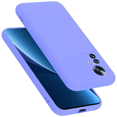 Abbildung von Cadorabo Hülle kompatibel mit Xiaomi 12 PRO Silikon Handyhülle für Case aus flüssigem Kratzfeste und stoßfeste dünne TPU Schutzhülle Liquid HELL LILA