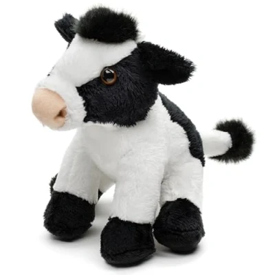 Abbildung von Uni Toys Kuh Plushie, sitzend (schwarz weiß) 14 cm (Höhe) Plüsch Rind Plüschtier, Kuscheltier