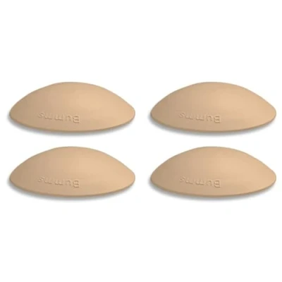 Abbildung von Bumms Türstopper für Boden und Wand Beige selbstklebend ohne bohren [4 Stück] Ø 60 mm Wandpuffer Wandschutz aus Gummi Türpuffer Türanschlag, Türgriffschutz bei Wänden