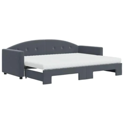 Abbildung von vidaXL Tagesbett, Ausziehbar Schlafsofa mit Matratzen, Bettsofa Gästebett für Schlafzimmer Wohnzimmer, Sofa Bett Ausziehbett, Dunkelgrau 80x200 cm Samt