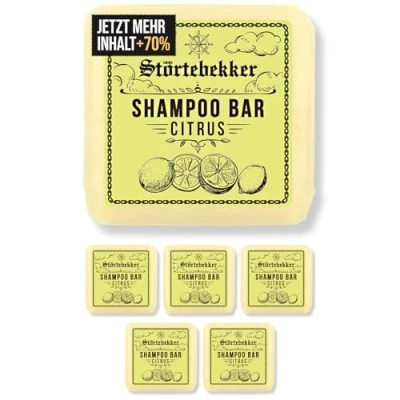 Abbildung von NEU: Störtebekker® Premium Festes Shampoo Citrus (x6) Handgefertigtes, veganes für Herren &amp; Damen Wohlduftende Duschpflege Haut und Haar Feuchtigkeits Bar
