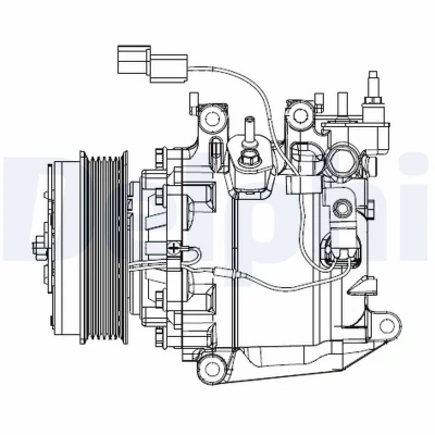 Abbildung von DELPHI CS20503 Kompressor scroll PAG 46 mit Kompressoröl HONDA: CIVIC 9