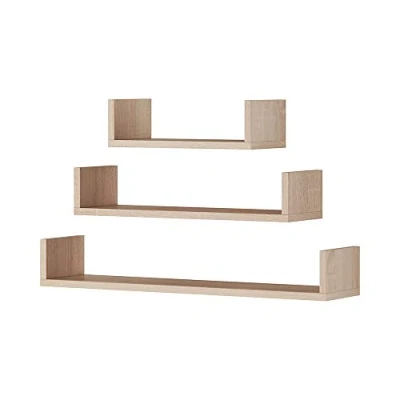 Abbildung von Selsey KASSI Wandregal 3er Set / 3 minimalistische Hängeregale mit erhöhten Rändern, 80/60/40 cm breit (Sonoma)
