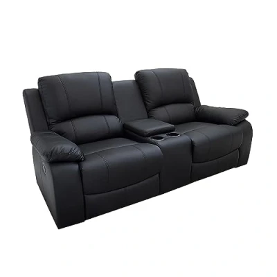 Abbildung von riess ambiente TV Sessel HOLLYWOOD 190cm schwarz (Einzelartikel, 1 St), Wohnzimmer · Getränkehalter Kunstleder Kinositz Modern Design