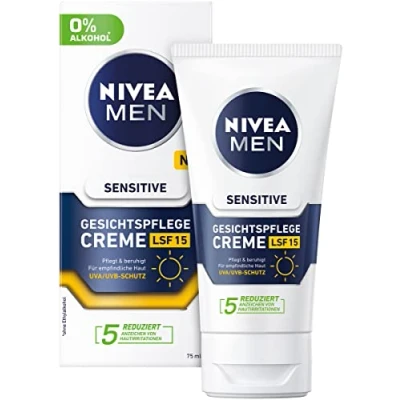Abbildung von Nivea MEN Sensitive Gesichtspflege CRÈME LSF 15 Gesichtscreme, Herren, Größe: 75 ml,