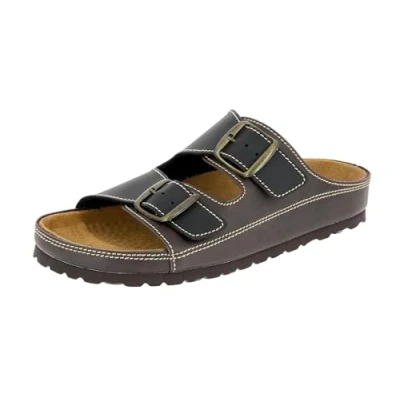 Abbildung von LICO Pantolette flach, Herren, Größe: 44, Braun/schwarz Schuhe