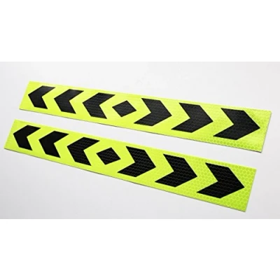 Abbildung von phil trade 2 Pfeil Warntafel Neon Gelb Streifen Sticker Reflektor Aufkleber 40x5cm AN02FG