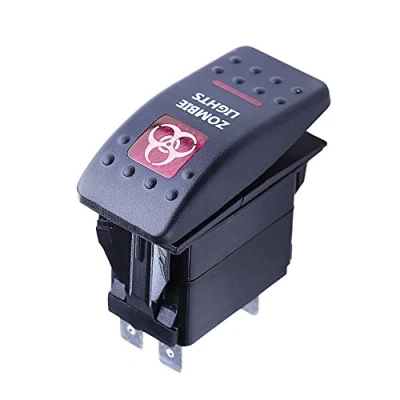 Abbildung von Mintice™ 12V KFZ Rot LED Licht Beleuchtet Wippenschalter Kippschalter Auto Armaturenbrett Schalter Zombie Light