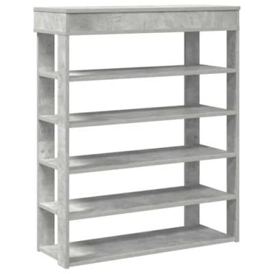Abbildung von vidaXL Schuhregal Betongrau 80x30x98 cm Holzwerkstoff, Schuhschrank, Schuhaufbewahrung, Schuhe Organizer, Aufbewahrung, Schrank