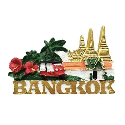 Abbildung von 3D Bangkok Thailand Kühlschrank Kühlschrankmagnet Tourist Souvenirs Handmade Harz Handwerk Magnetischen Aufkleber Home Küche Dekoration Reise Geschenk