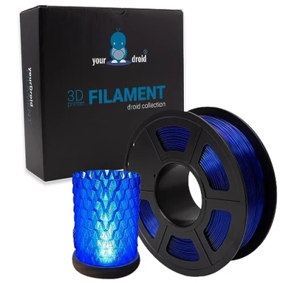 Abbildung von yourDroid PLA Filament Transparent Blau 1.75mm 1kg 3D Drucker