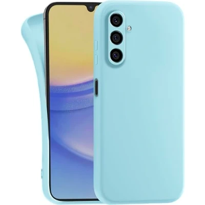 Abbildung von MyGadget Hülle für Samsung Galaxy A13 5G A04s robuste Silikon Schutzhülle TPU Case Slim Silikonhülle Back Cover Kratzfest Handyhülle Matt Hellblau