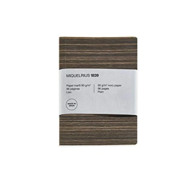 Abbildung von Miquelrius Recyceltes Notizbuch, Einband aus Papier in Holzoptik, A5, 148 x 210 mm, 96 glatte Seiten 90 g/m², elfenbeinfarben, Holzdesign