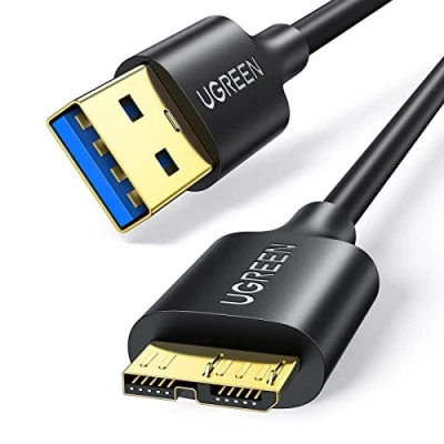 Abbildung von UGREEN Micro USB 3.0 Datenkabel 5Gbps Festplattenkabel für Externe Festplatten Western Digital My Passport, Toshiba Canvio Basics, Maxtor usw.(1m)