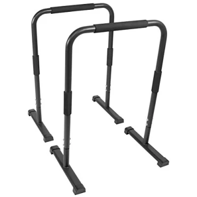 Abbildung von GORILLA SPORTS Griff Dip Barren, 2er Set 68x45x94cm, bis 200kg, rutschfest, Stahl, Farbwahl