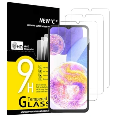 Abbildung von NEW&#039;C 3 Stück, Panzer Schutz Glas für Samsung Galaxy A23 4G, 5G, Frei von Kratzern, 9H Härte, HD Displayschutzfolie, 0.33mm Ultra klar, Ultrabeständig
