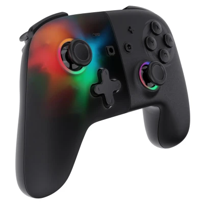 Abbildung von Oniverse Black Star Wireless Switch Controller Bluetooth LED für Switch, OLED Lite (iOS und Android kompatibel) Vibration Turbo Modus 6 Achsen Gyroskop Schwarz
