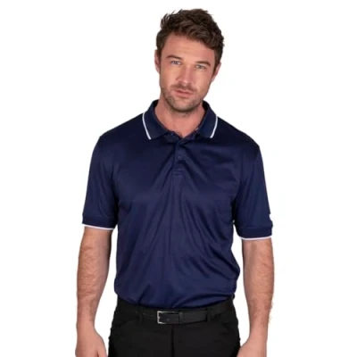 Abbildung von Island Green Herren Golf IGTS1899 Zurück Yoke Detail Polo Hemd Marine XL