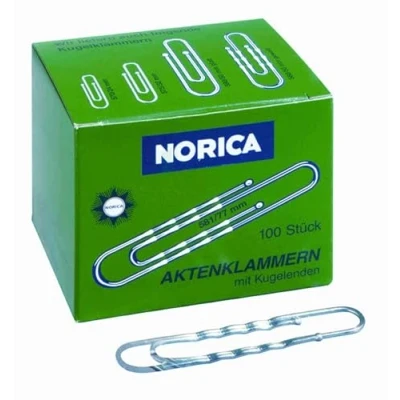 Abbildung von Norica Briefklammer Eisen verzinkt 50mm VE=1000 Stück