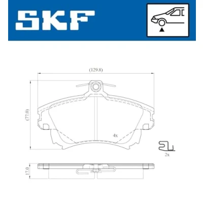 Abbildung von SKF VKBP 80900 A Bremsbelagsatz MITSUBISHI: Colt 6, VI CZC Cabrio, SMART: Forfour I