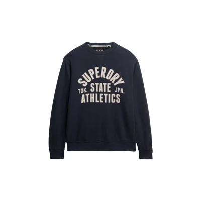 Abbildung von Superdry Athletic Essentials CREW Sweatshirt, Herren, Größe: Small, Bradley navy