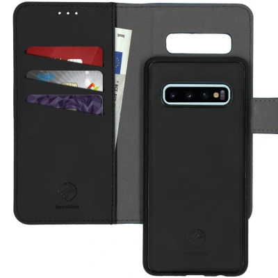 Abbildung von Samsung Galaxy S10 Hülle Kunstleder iMoshion Klapphülle/2 in 1 Case Handyhülle Schwarz