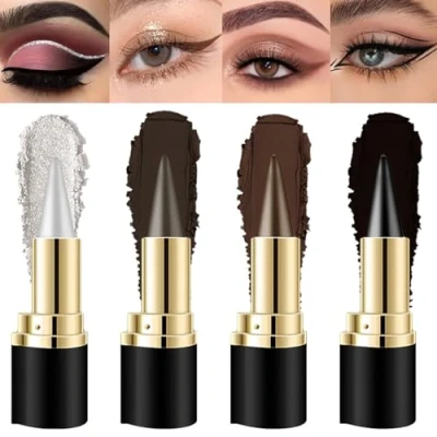 Abbildung von Eyeliner Stift Set,Schwarzer Gel Stift,4 Farben Natürlicher Schwarzer Creme,Lang anhaltend,wasserfest und wischfest Makeup Bleistift Schnell trocknende Forme