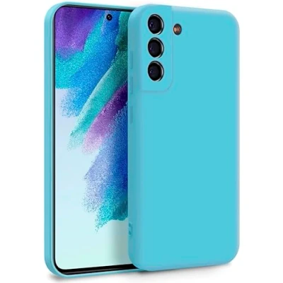 Abbildung von MyGadget Hülle für Samsung Galaxy S21 FE Zweilagige Handyhülle mit Kameraschutz Cover Innenfutter &amp; Silikon außen Türkis