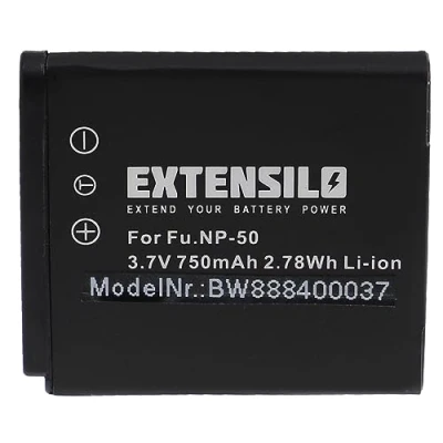 Abbildung von EXTENSILO 1x Akku Ersatz für Fuji/Fujifilm NP 50 Kamera (750mAh, 3,7V, Li Ion)