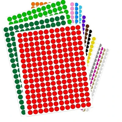Abbildung von 3264 Stück Runde Klebepunkte 10mm selbstklebende Punktaufkleber 16 Farben Farbkodierung Etiketten Markierungspunkte für Büro, Familie, Schule, Kinder, Freizeit