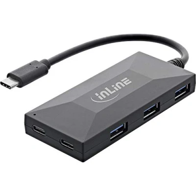 Abbildung von InLine® USB 3.2 Gen.1 OTG Hub, Typ C zu 2 Port und 3 A, ohne Netzteil