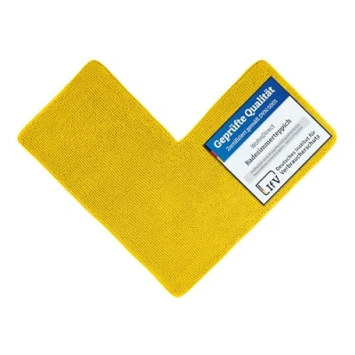 Abbildung von WohnDirect Eck Duschmatte 100 x 50 cm Gelb rutschfest &amp; Waschbar idealer Duschvorleger für eckige Duschkabinen zum Set kombinierbar Badematten Badteppiche