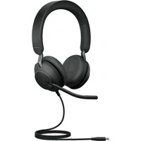 Abbildung von Jabra Evolve2 40 SE Stereo Headset Mit verlängertem USB C Kabel, Geräuschunterdrückung und 3 Mikrofon Technologie allen führenden Unified Communications Plattformen kompatibel Schwarz