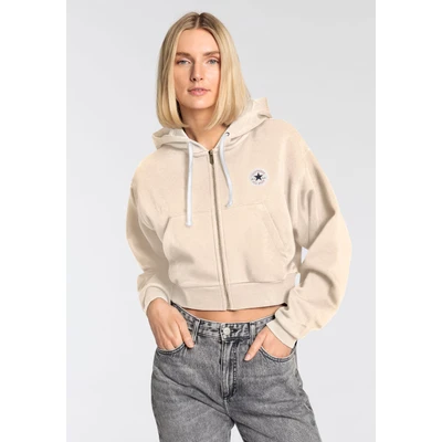 Abbildung von Converse Retro Chuck FULL ZIP Hoodie Sweatjacke, Damen, Größe: Large, Papyrus