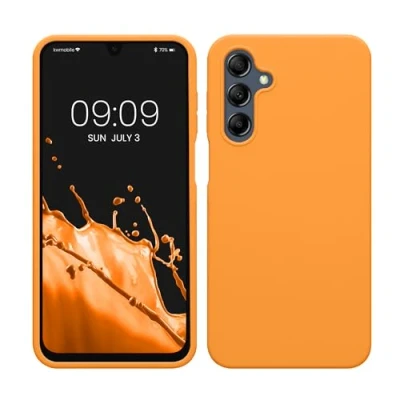 Abbildung von kwmobile Hülle kompatibel mit Samsung Galaxy A16 5G Silikon Handy Case Handyhülle weiche Oberfläche kabelloses Laden Fruity Orange