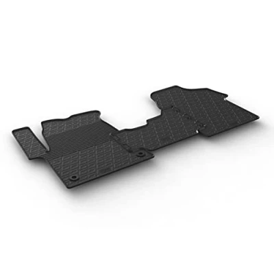 Abbildung von Satz Gummimatten kompatibel mit Citroen Jumpy / Peugeot Expert Toyota Proace 2016 &amp; Opel Vivaro Cargo 2019 Fiat Scudo 2022 (G Profil 3 teilig + Montage clips), Schwarz
