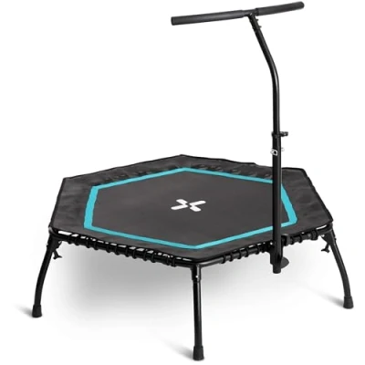 Abbildung von SportPlus Fitnesstrampolin SP T 2100 A, Ø 126 cm, Fitnesstrampolin, klappbar, grau