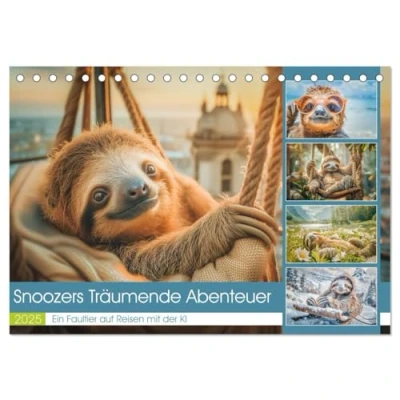 Abbildung von Snoozers Träumende Abenteuer (Tischkalender 2025 DIN A5 quer), CALVENDO Monatskalender