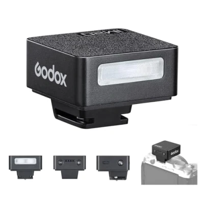 Abbildung von Godox iM20 Mini Kamerablitz 5 Leistungsstufen 3s Wiederaufladezeit Kamera Speedlite 440 Blitze mit voller Leistung Einkontaktdesign Eingebauter Akku für Canon, Nikon und Sony spiegellose Kameras