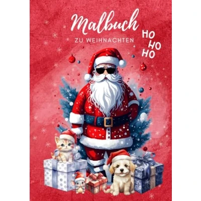 Abbildung von Malbuch zum Weihnachten HO HO: Kreative Weihnachtsmotive Ausmalen, Format A4 (Frohe Weihnachten)