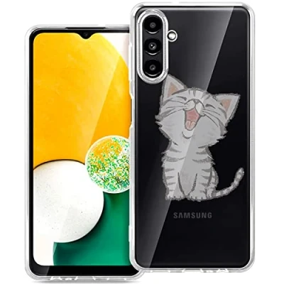 Abbildung von Verco Handyhülle für Samsung A13 5G, A04s Case, Premium Muster Handy Cover Galaxy / 5G Hülle weiches Flexibles TPU Katze Motiv