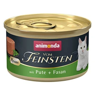 Abbildung von animonda vom Feinsten Mousse Katzenfutter Nass, Katzennassfutter für erwachsene Katzen, zuckerfrei, mit Pute + Fasan, 12 x 85