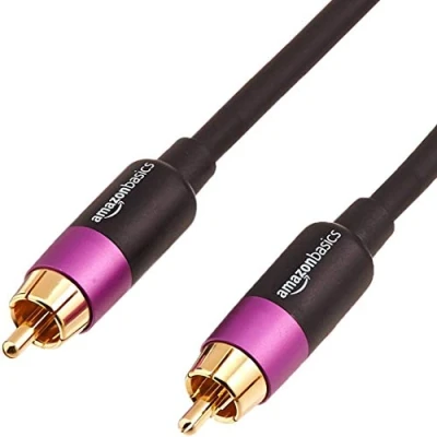 Abbildung von Amazon Basics PBH 19089 Subwoofer Kabel, RCA, 4.6 m, Schwarz