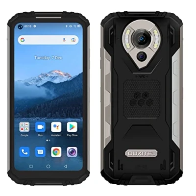 Abbildung von OUKITEL Outdoor Smartphone Ohne Vertrag WP16, 10600mAh Akku Handy, 20MP Nachtsichtkamera, IP68 Wasserdicht Stoßfest Android 11, Helio P60 Octa Core 8GB 128GB, 6.4&#039;&#039; HD+, Dual SIM, GPS NFC Schwarz