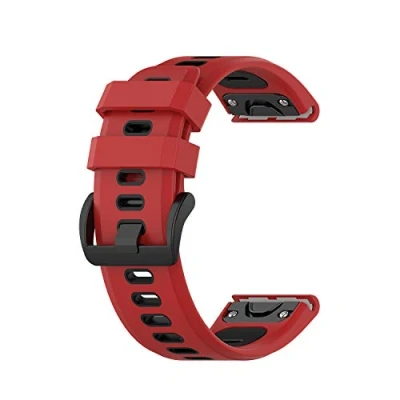 Abbildung von INF Armband für Garmin Fenix 3 /6X /5X 26mm Watchband Ersatzband Silikon Rot/Schwarz