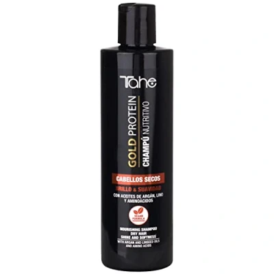 Abbildung von Tahe Gold Protein nährendes Shampoo für trockenes Haar, Glanz und Weichheit mit Argan , Lein Aminosäure Ölen (300 ml)