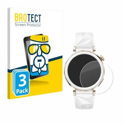 Abbildung von BROTECT Schutzglas für Huawei Watch GT 5 Pro (42 mm) (3 Stück) Schutzfolie Panzer Folie Glas [Extrem Kratzfest 9H, Anti Fingerprint,