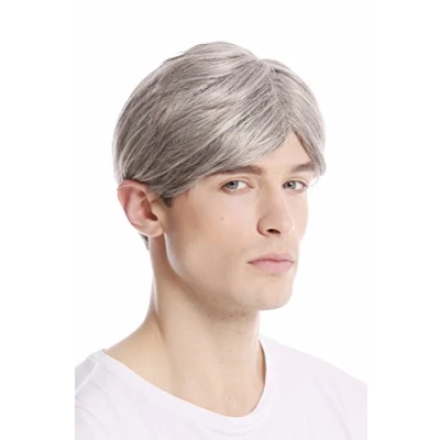 Abbildung von WIG ME UP GFW994 51 Männer Herren Perücke kurz kurzhaarig Scheitel modisch Grau Hellgrau mit Schwarz
