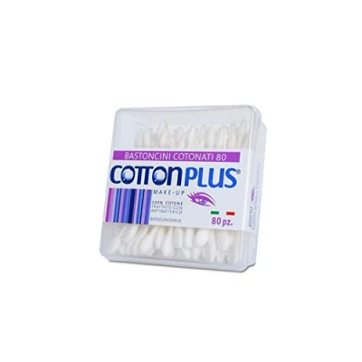Abbildung von Cotton Plus Make Up Baumwoll Stäbchen 80 Stück Linie Beauty Fioc für zwei verschiedene Köpfe, Funktionen